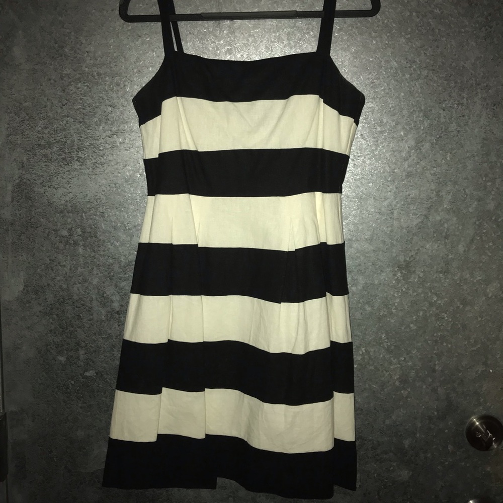Black and white striped dress